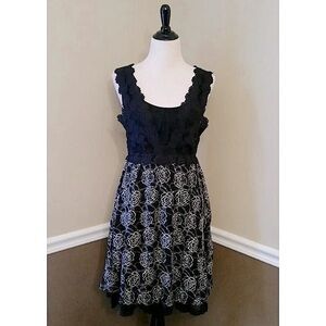 Black Mixed Floral Lace Overlay Party Dress by A'Reve from Modcloth whimsigoth
